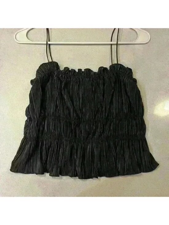 Tops - scrunch tank top crop top